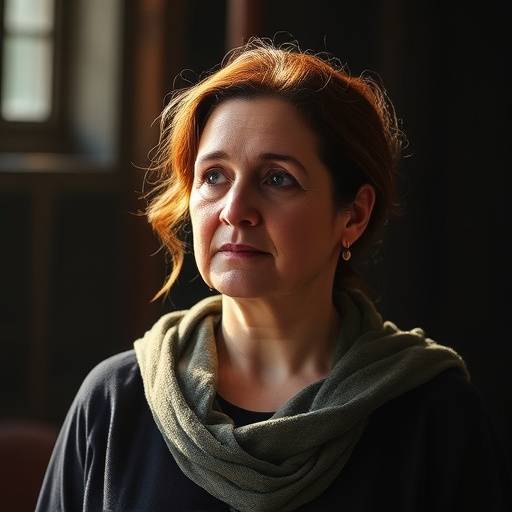 Retrato de Fernanda Oliveira, professora de montagem teatral.